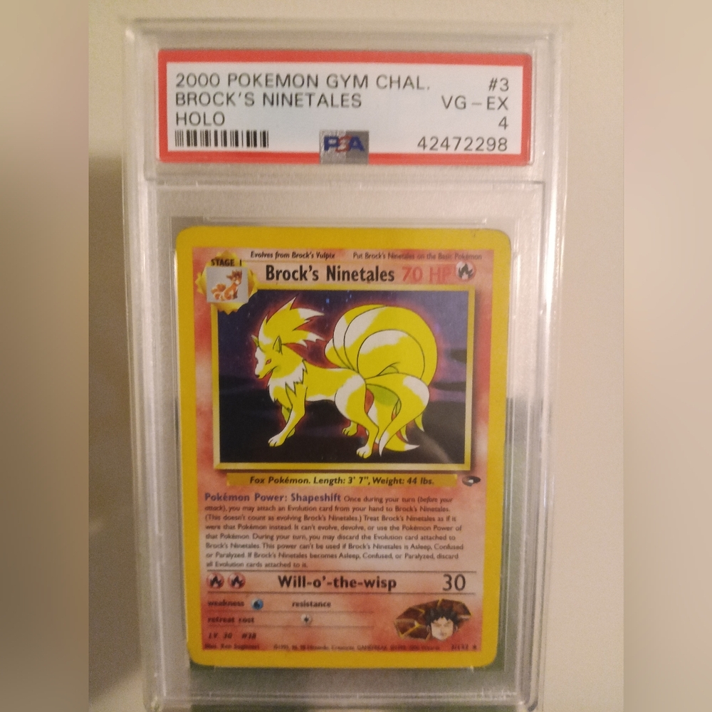 2000 POKEMON GYM CHAL. #3 BROCK'S NINETALES HOLO PSA 4